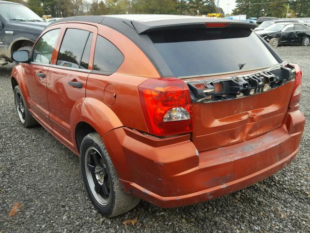 1B3HB48C57D313598 - 2007 DODGE CALIBER SX ORANGE photo 3