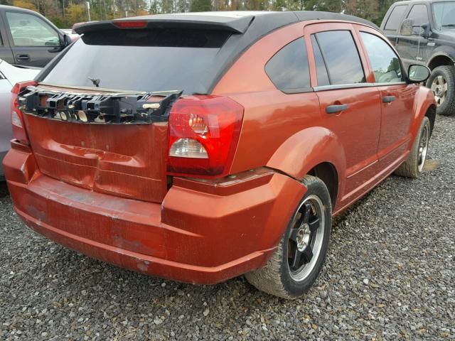 1B3HB48C57D313598 - 2007 DODGE CALIBER SX ORANGE photo 4