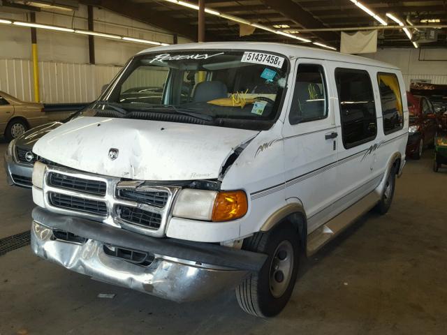 2B6HB11Y3YK174019 - 2000 DODGE RAM VAN B1 WHITE photo 2