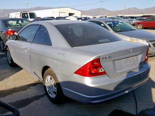 1HGEM22552L099478 - 2002 HONDA CIVIC LX SILVER photo 3