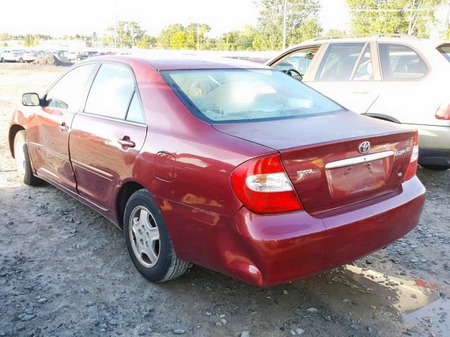 4T1BF32K72U015920 - 2002 TOYOTA CAMRY LE RED photo 3