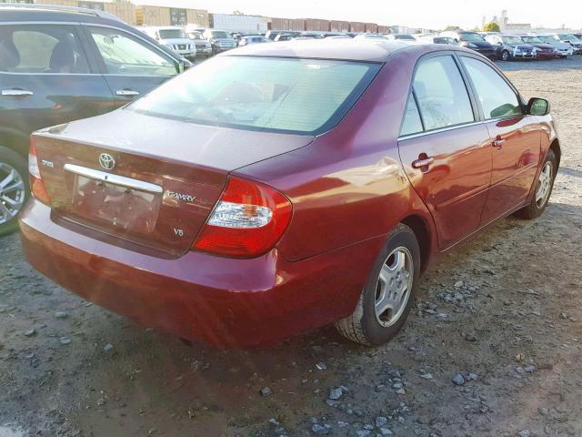 4T1BF32K72U015920 - 2002 TOYOTA CAMRY LE RED photo 4
