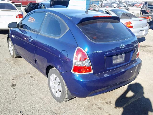 KMHCM36C18U070613 - 2008 HYUNDAI ACCENT GS BLUE photo 3