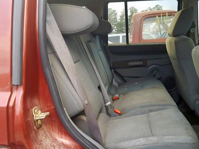 1J8HH48P77C670179 - 2007 JEEP COMMANDER BURGUNDY photo 6