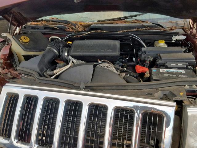 1J8HH48P77C670179 - 2007 JEEP COMMANDER BURGUNDY photo 7