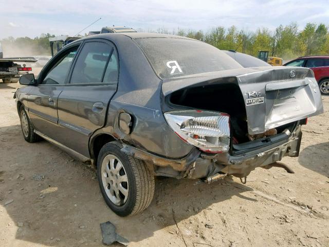 KNADC125636279606 - 2003 KIA RIO GRAY photo 3