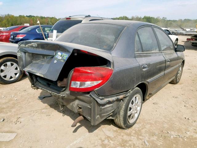 KNADC125636279606 - 2003 KIA RIO GRAY photo 4