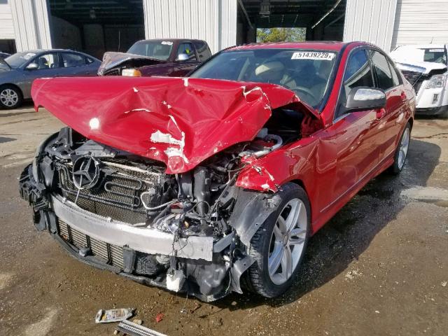 WDDGF4HB4DR268633 - 2013 MERCEDES-BENZ C 250 RED photo 2