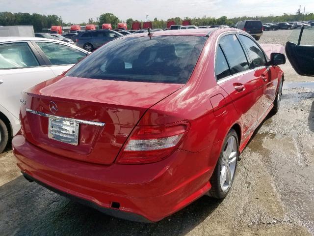 WDDGF4HB4DR268633 - 2013 MERCEDES-BENZ C 250 RED photo 4