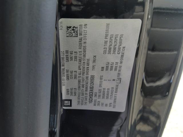 1GCHSCEA0G1241688 - 2016 CHEVROLET COLORADO L BLACK photo 10