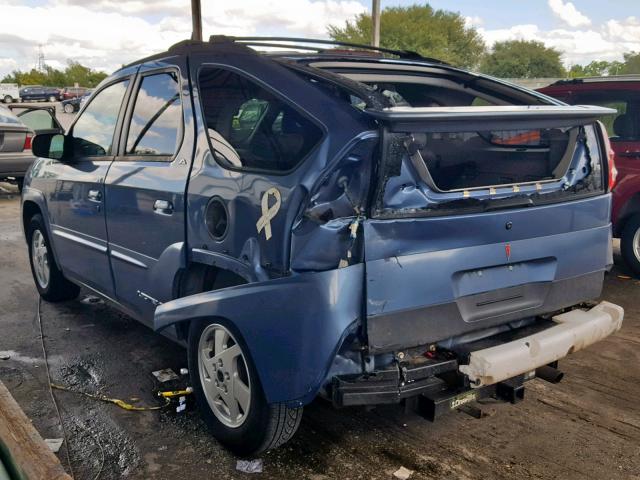 3G7DA03E32S600463 - 2002 PONTIAC AZTEK BLUE photo 3