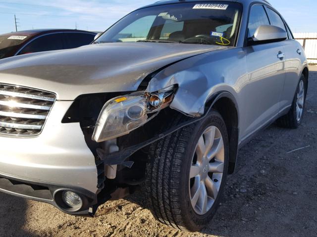 JNRBS08WX4X403380 - 2004 INFINITI FX45 SILVER photo 9