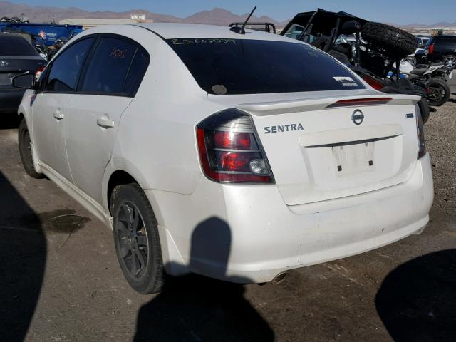 3N1AB6AP9CL676230 - 2012 NISSAN SENTRA 2.0 WHITE photo 3