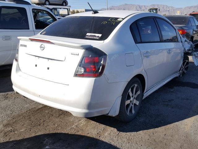 3N1AB6AP9CL676230 - 2012 NISSAN SENTRA 2.0 WHITE photo 4