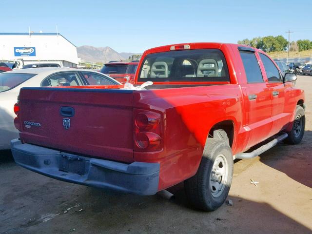 1D7HE28K16S710579 - 2006 DODGE DAKOTA QUA RED photo 4