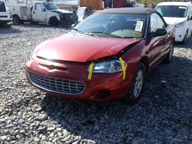 1C3EL75R02N343933 - 2002 CHRYSLER SEBRING GT RED photo 2