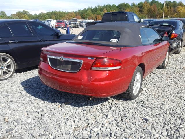 1C3EL75R02N343933 - 2002 CHRYSLER SEBRING GT RED photo 4