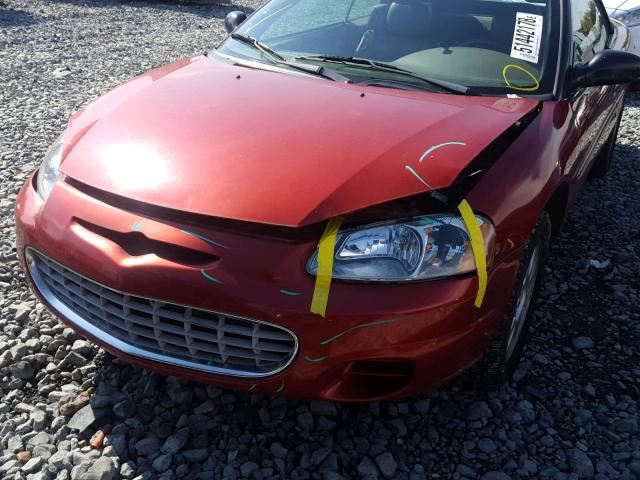 1C3EL75R02N343933 - 2002 CHRYSLER SEBRING GT RED photo 9