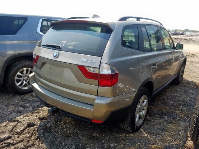 WBXPC93488WJ09603 - 2008 BMW X3 3.0SI BEIGE photo 4