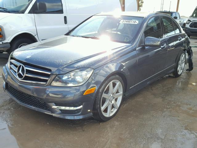 WDDGF4HB5EG238523 - 2014 MERCEDES-BENZ C250 GRAY photo 2