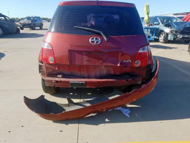 JTKKT624560165336 - 2006 TOYOTA SCION XA RED photo 9