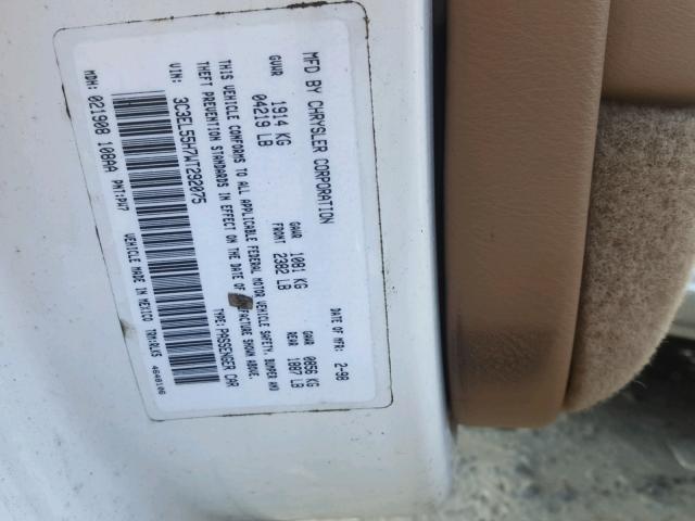 3C3EL55H7WT292075 - 1998 CHRYSLER SEBRING JX WHITE photo 10