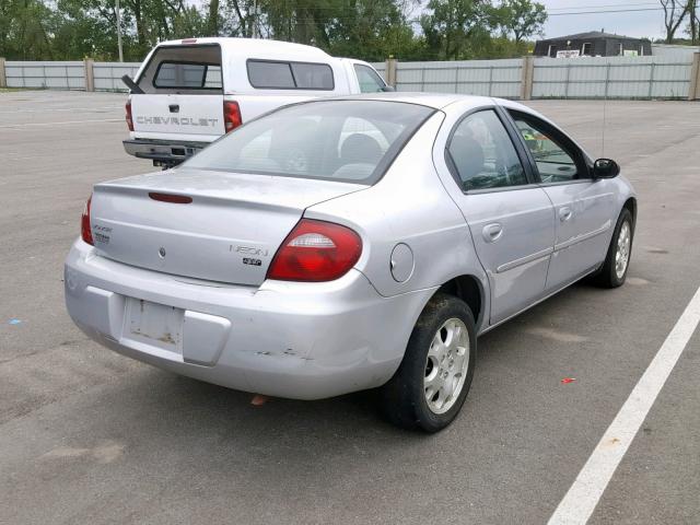 1B3ES56C15D159187 - 2005 DODGE NEON SXT SILVER photo 4