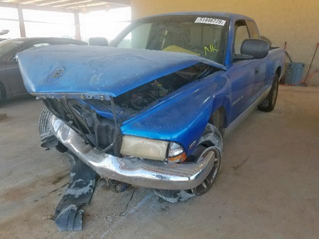 1B7GL22X0WS692527 - 1998 DODGE DAKOTA BLUE photo 2