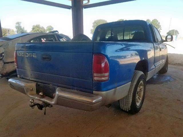 1B7GL22X0WS692527 - 1998 DODGE DAKOTA BLUE photo 4