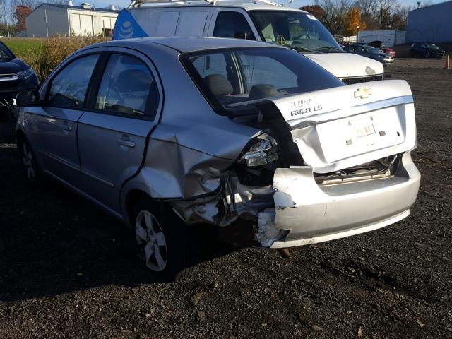 KL1TD56687B150258 - 2007 CHEVROLET AVEO BASE Gümüş foto 3