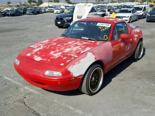 JM1NA3510L0143427 - 1990 MAZDA MX-5 MIATA RED photo 2