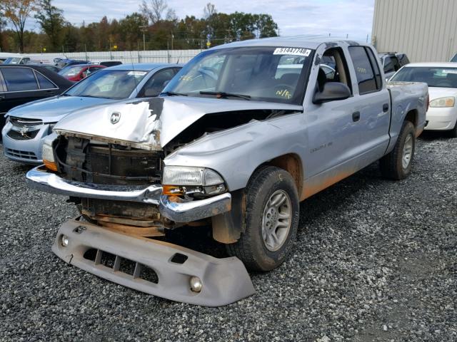 1B7GL2AN91S148343 - 2001 DODGE DAKOTA QUA SILVER photo 2