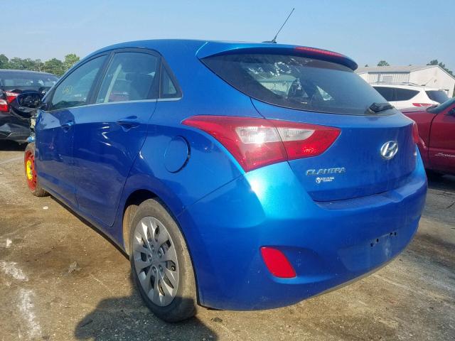 KMHD35LHXHU367401 - 2017 HYUNDAI ELANTRA GT BLUE photo 3