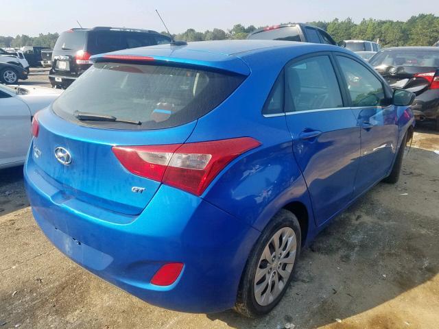 KMHD35LHXHU367401 - 2017 HYUNDAI ELANTRA GT BLUE photo 4