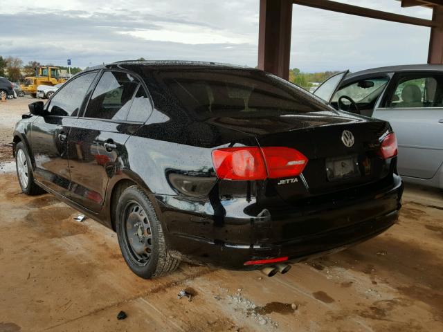 3VW2K7AJ2CM054370 - 2012 VOLKSWAGEN JETTA BASE BLACK photo 3