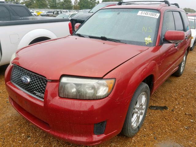 JF1SG66608H728911 - 2008 SUBARU FORESTER S RED photo 2