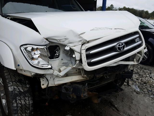 5TDZT38A94S210015 - 2004 TOYOTA SEQUOIA LI WHITE photo 9