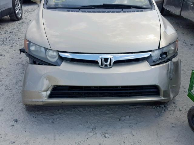 1HGFA16597L081509 - 2007 HONDA CIVIC LX GOLD photo 9