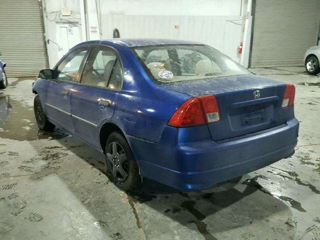 1HGES16335L019186 - 2005 HONDA CIVIC DX V BLUE photo 3