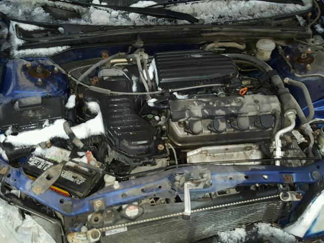 1HGES16335L019186 - 2005 HONDA CIVIC DX V BLUE photo 7