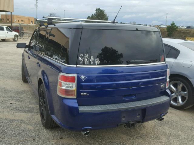 2FMGK5C82DBD09217 - 2013 FORD FLEX SEL BLUE photo 3