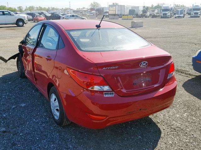 KMHCT4AE2GU014941 - 2016 HYUNDAI ACCENT SE RED photo 3