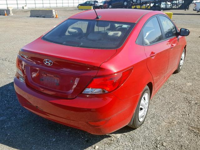 KMHCT4AE2GU014941 - 2016 HYUNDAI ACCENT SE RED photo 4