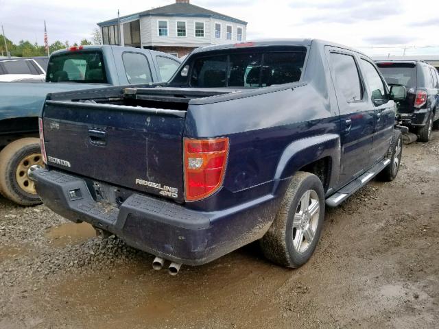 2HJYK16519H500694 - 2009 HONDA RIDGELINE BLUE photo 4