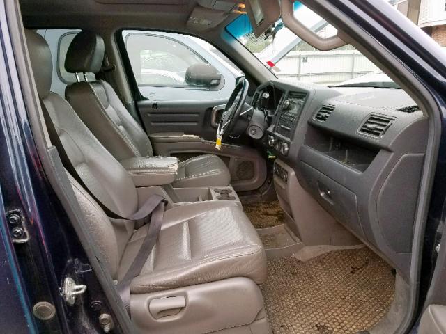 2HJYK16519H500694 - 2009 HONDA RIDGELINE BLUE photo 5