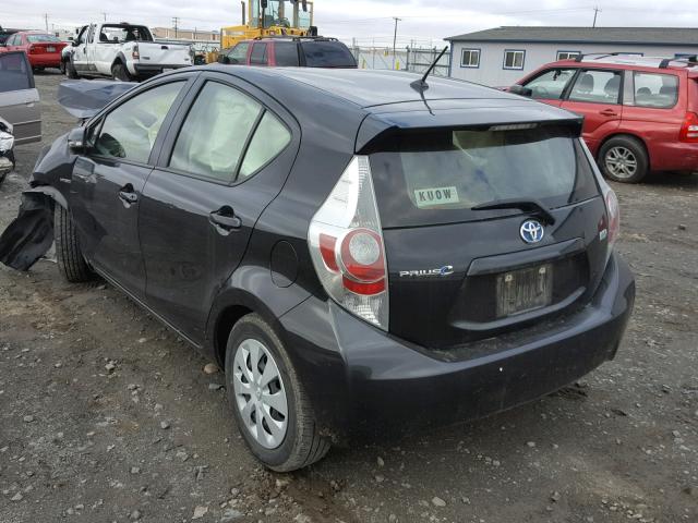 JTDKDTB30E1070024 - 2014 TOYOTA PRIUS C BLACK photo 3