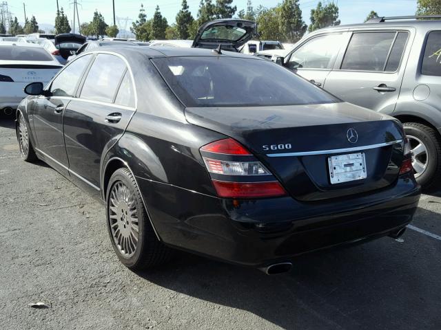 WDDNG76X77A109242 - 2007 MERCEDES-BENZ S 600 BLACK photo 3