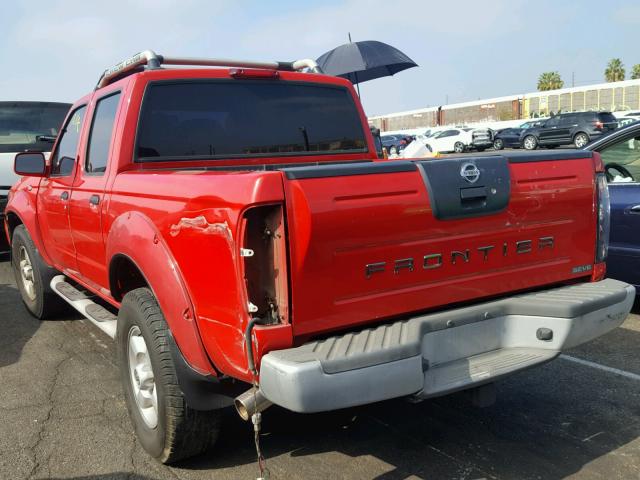 1N6ED27T81C389747 - 2001 NISSAN FRONTIER C RED photo 3