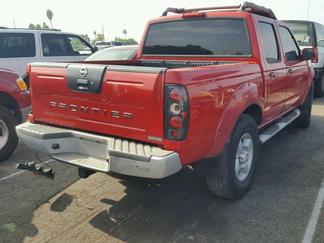 1N6ED27T81C389747 - 2001 NISSAN FRONTIER C RED photo 4