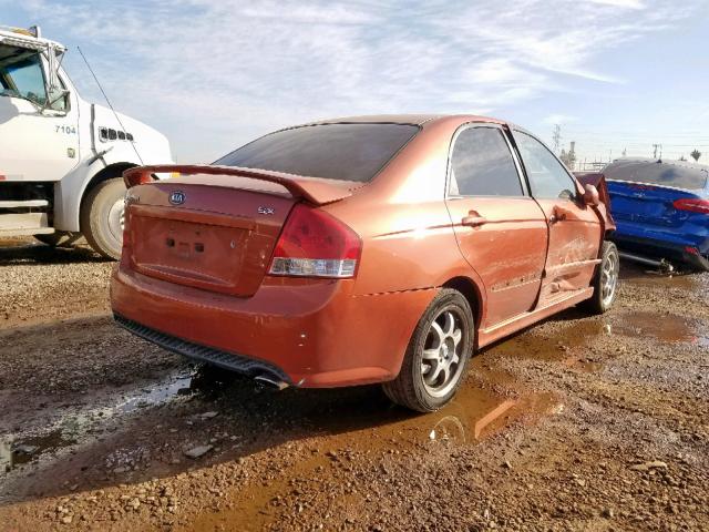 KNAFE122675009599 - 2007 KIA SPECTRA EX ORANGE photo 4